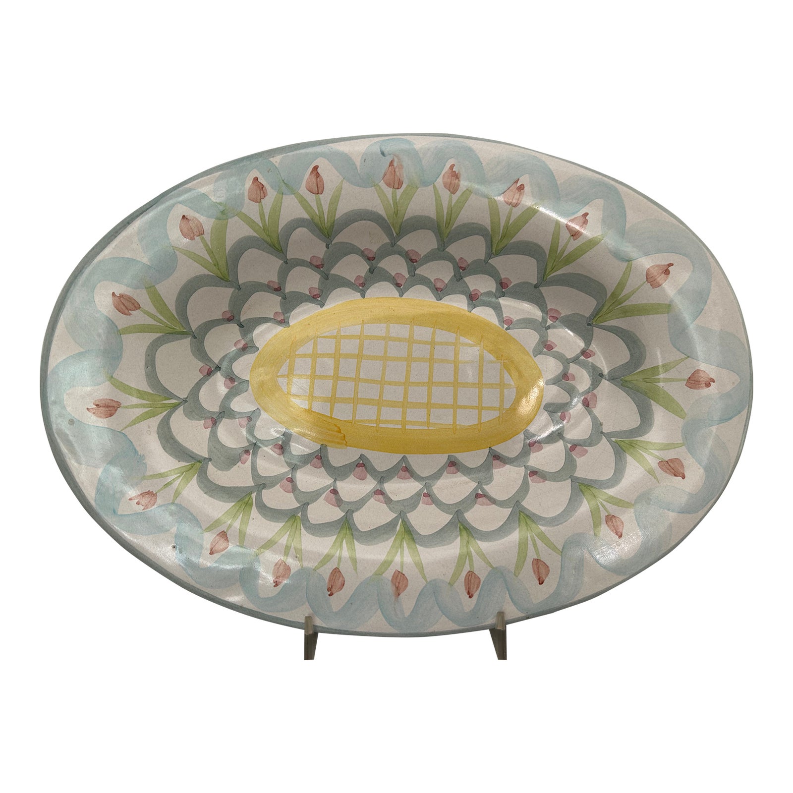 1980's MacKenzie-Childs, Ltd. Hand Painted Oval Platter in King