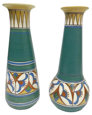 Dutch Elrakka Pottery Vases, 1915, Set of 2