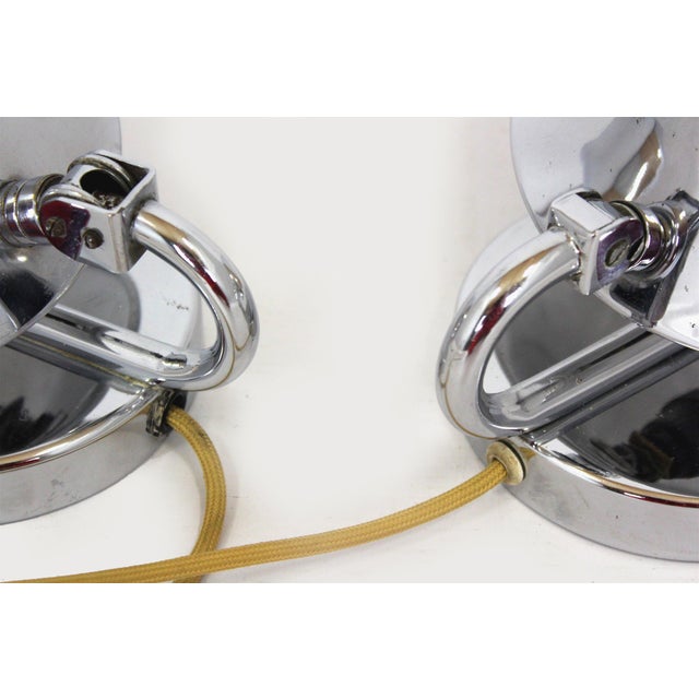 Bauhaus Style Chrome Bedside Table Lamps from Napako, Former Czechoslovakia, 1930s, Set of 2 For Sale - Image 6 of 18