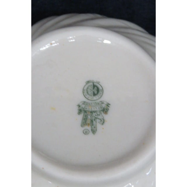 Ceramic Belleek Ireland Cabbage Leaf Bowl Porcelain Yellow Luster Vase For Sale - Image 7 of 13