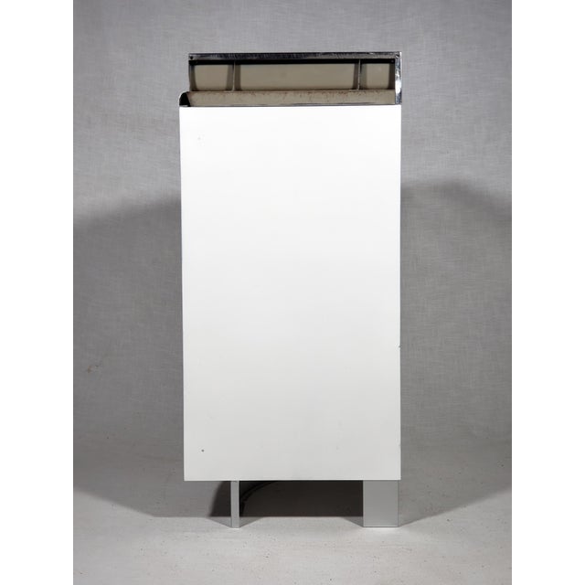 Vintage Original Art Deco "Youngstown Kitchens" All Metal Cabinet Shelving W Orig. Laminate Top & Polished Chrome For Sale - Image 10 of 11