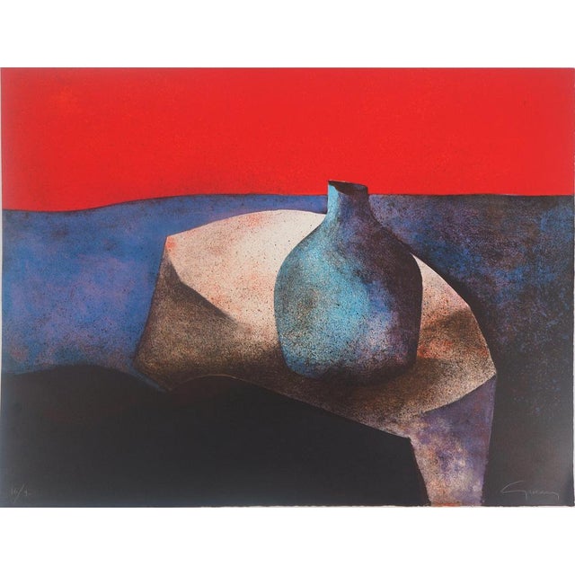 Claude Gaveau, Still Life with Vase, Lithograph For Sale - Image 6 of 6