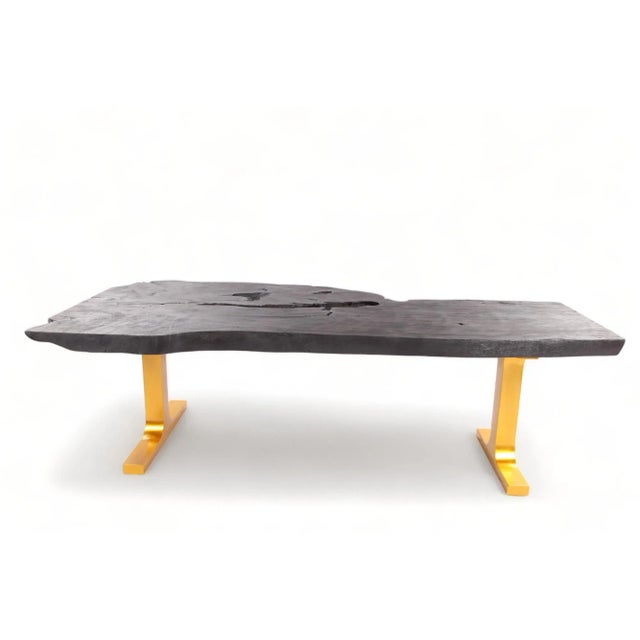 98" Inch Black Living Edge Desk or Dining Table - 2 For Sale - Image 9 of 10