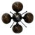 Quadrifoglio Satin Black Nickel Frosted Smoky Pebble Flush Mount by Fabio LTD For Sale