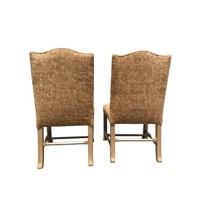 Vintage Side Chairs in Fortuny Fabric - a Pair For Sale - Image 4 of 9