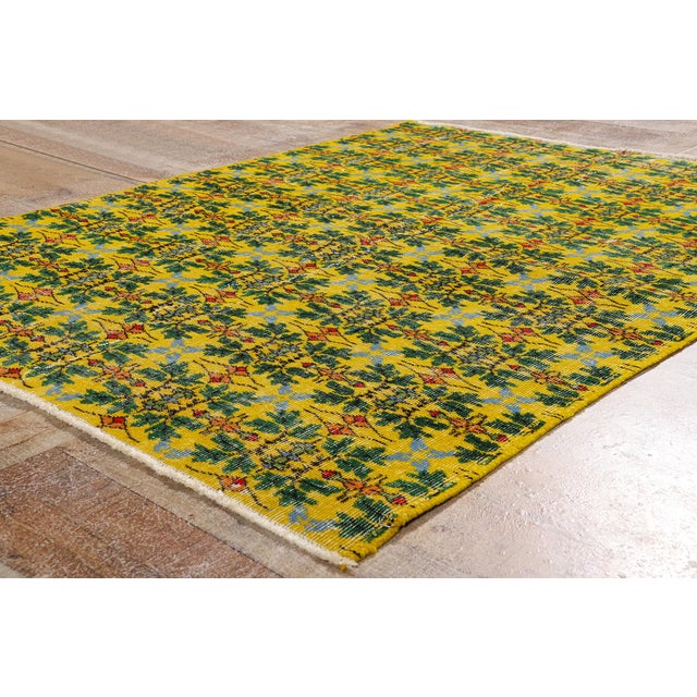 Yellow Zeki Muren Vintage Turkish Sivas Rug, 04'07 X 06'00 For Sale - Image 8 of 10