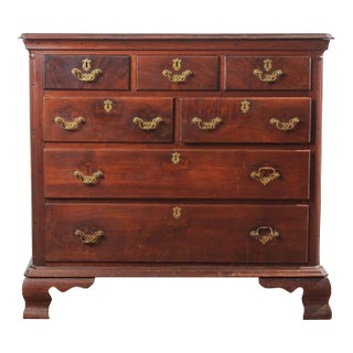 Mid 18th Century Georgian Chest With Bracket Feet and Unusual Drawer Arrangement For Sale