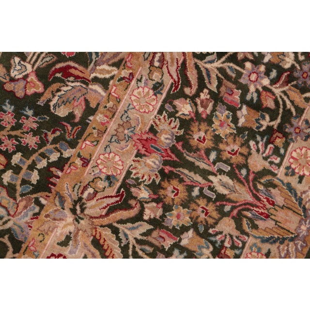 1990s Floral 1990's Pak-Persian Green/Gold Wool Rug - 8'1'' X 10'3'' For Sale - Image 5 of 9