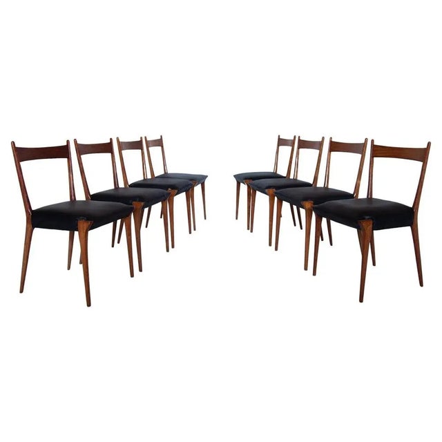 Set of eight very rare Model S2 chairs designed by Alfred Hendrickx in 1958 for Belform. Although the chairs look very...