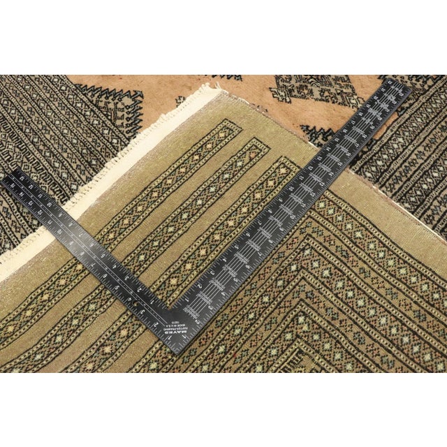 Late 20th Century Vintage Pakistani Bokhara Wool-Silk Rug - 09'06 X 12'00 For Sale - Image 5 of 8