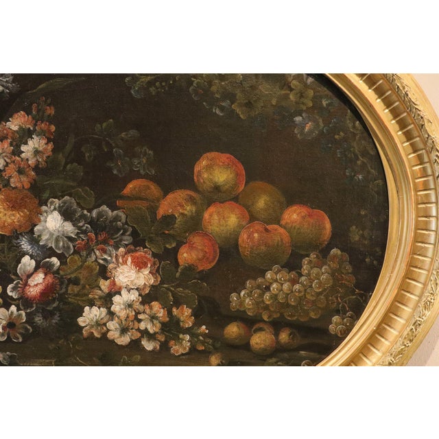 Felice Boselli, Still Life of Flowers and Fruit Boselli, 1700, Oil on Canvas For Sale - Image 10 of 15