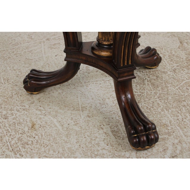 Wood Maitland Smith Regency Style Mahogany Round Lamp Table For Sale - Image 7 of 15