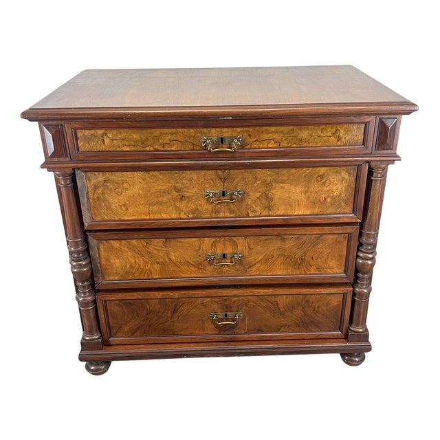 French Burr Chest of 4 Drawers For Sale