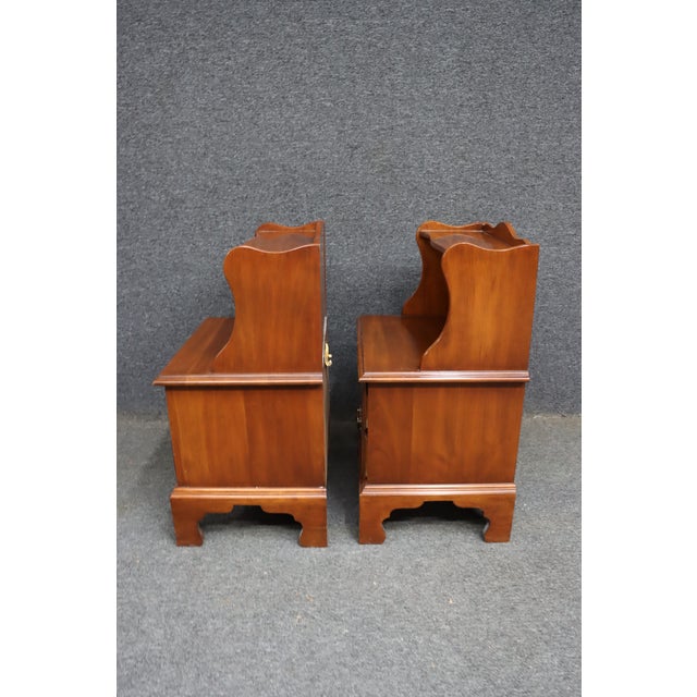 1980s Pair of Henkel Harris Wild Black Cherry Nightstands For Sale - Image 9 of 14