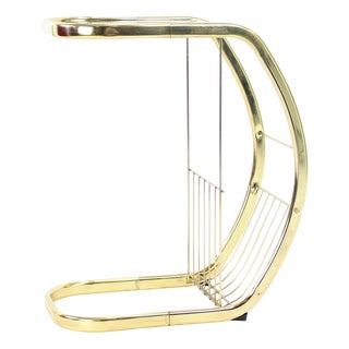 Vintage Side Table in Brass and Glass, Italy, 1970 For Sale