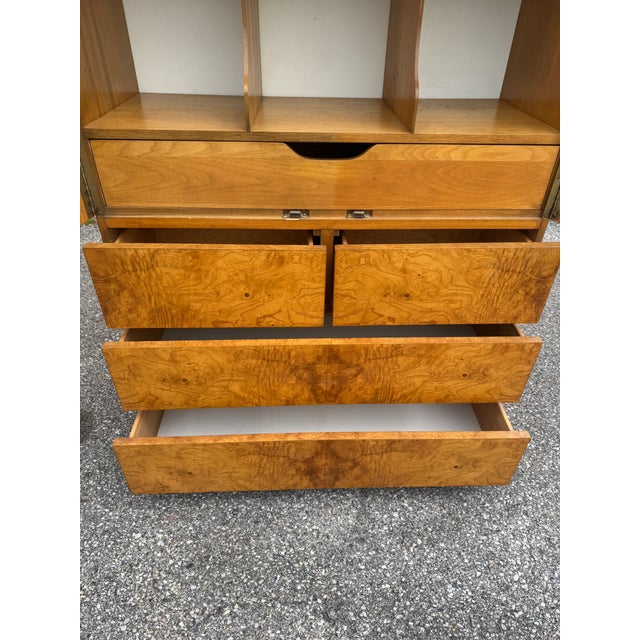 Lane Furniture 1970s Lane Mid Century Burl Wood Tall Dresser / Gentleman's Chest For Sale - Image 4 of 12