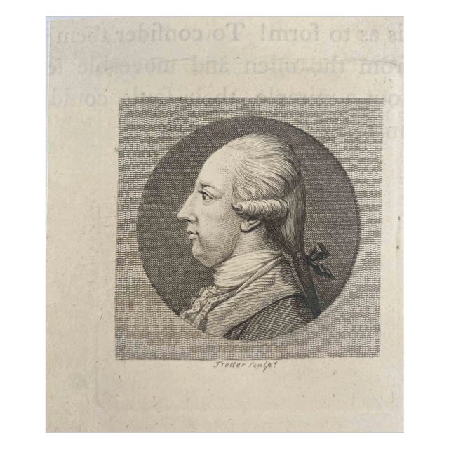 Thomas Trotter, Portrait of a Man, Original Etching, 1810 For Sale