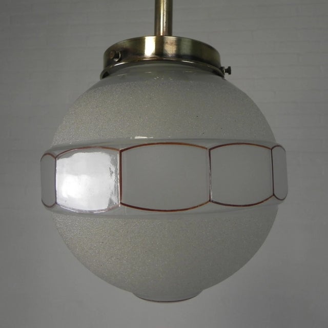 Art Deco Pendant Lamp with 12-Sided Glass Ball, 1930s For Sale - Image 12 of 15