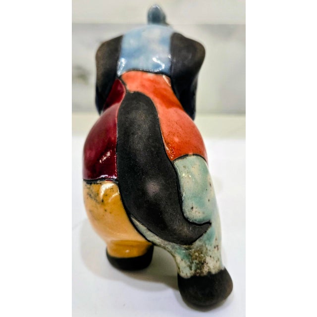 Colorful Xochiquetzal Mexican Pottery Elephant – Handcrafted Folk Art Figurine For Sale In Dallas - Image 6 of 9