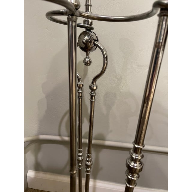 18th Century Polished Steel Fireplace Tools on Stand For Sale In New York - Image 6 of 9