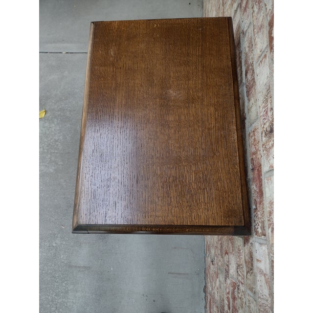 Early 20th Century Vintage English Jacobean Revival Oak Barley Twist Side Table For Sale - Image 5 of 7