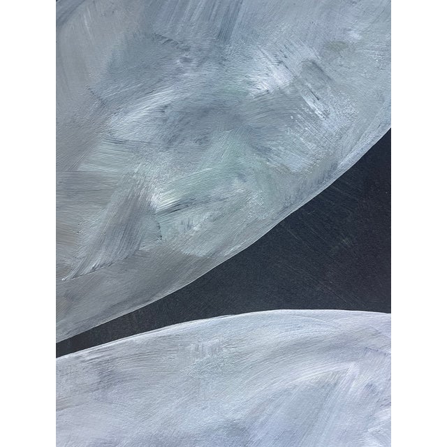 Abstract minimalist acrylic painting on French hand crafted cotton paper. Framed in a gold frame. All works on paper are...