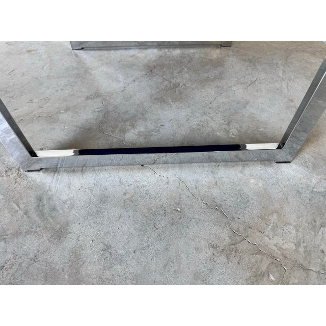 70's Mid-Century Milo Baughman Style Flat Bar Cantilever Chrome Lounge Chair For Sale - Image 11 of 12