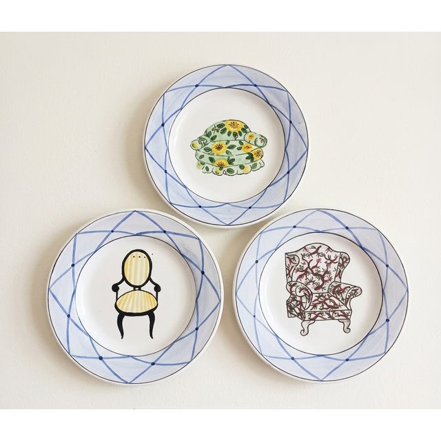 Elevate your plate wall or display cabinet with this charming, highly curated set of three (3) vintage hand-painted...