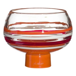Carlo Moretti Vola Mouth Blown Murano Glass Bowl For Sale