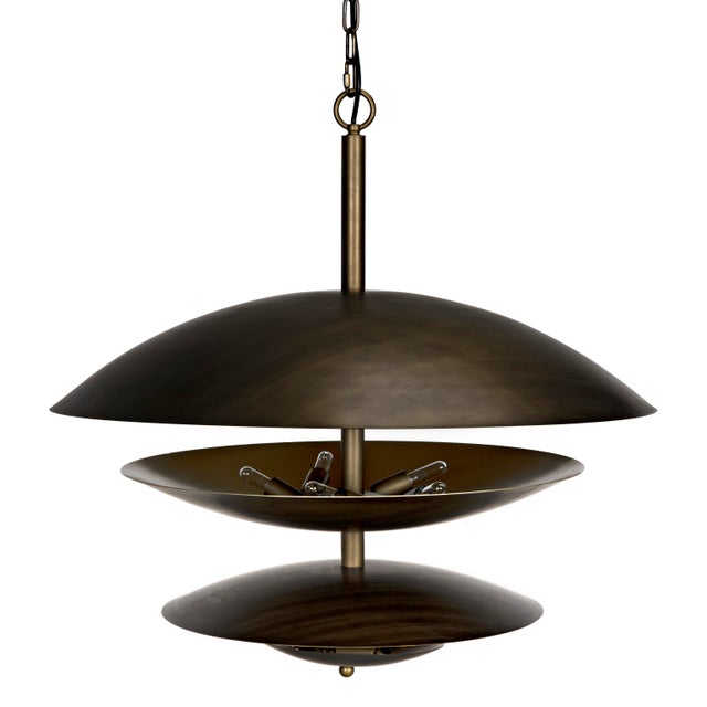Brass NOIR Nora Chandelier, Metal with Aged Brass Finish For Sale - Image 8 of 8
