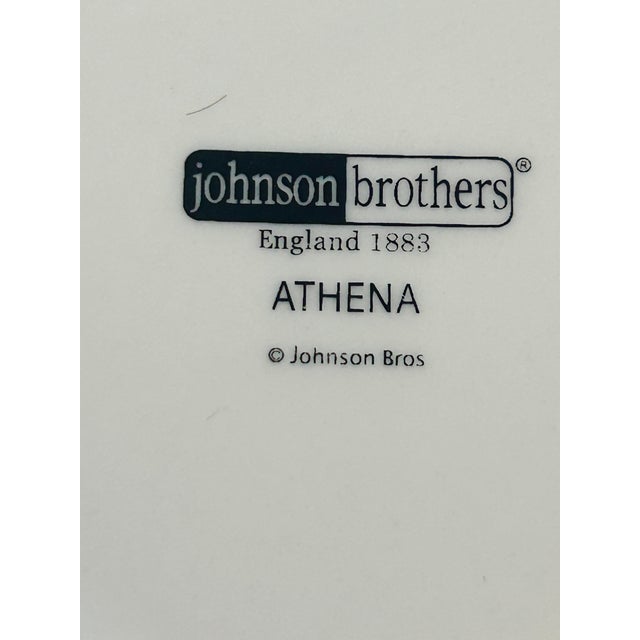 Contemporary Athena Pattern Johnson Brothers Ironstone White Dessert Bowls S/5 6.5"D X 2.5"H in excellent condition.