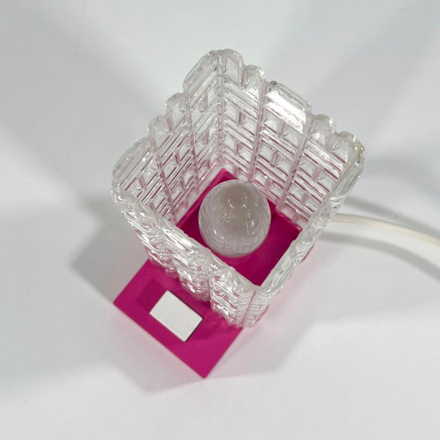 Pink Table Lamp in Plastic, 1980s For Sale - Image 6 of 10