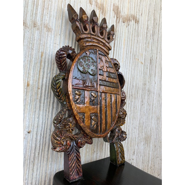 Printmaking Materials 20th Century Spanish Polychromed Sgabello Carved Side Chairs - a Pair For Sale - Image 7 of 13