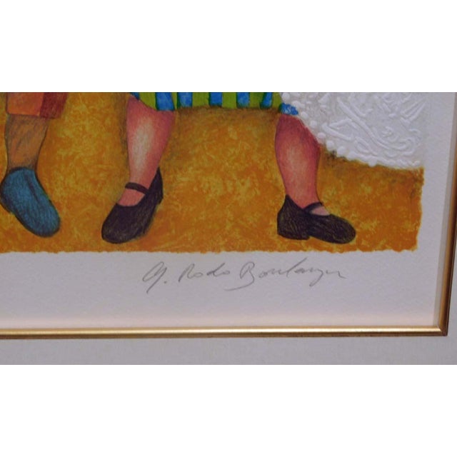 Blue "Les Jeunes Maries" Contemporary Figurative Wedding Scene Print by Graciela Rodo Boulanger, Framed For Sale - Image 8 of 12