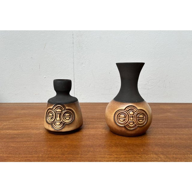 Mid-Century Danish Studio Pottery Vases from Frank Keramik, 1960s, Set of 2, in Very Good conditions. Designed 1960 to...