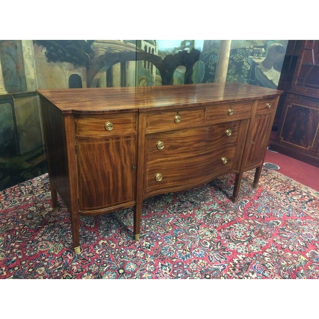 1910s Antique Mahogany Buffet, Inlaid Sideboard For Sale - Image 5 of 15
