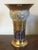Antique Early 19th Century French Empire Porcelain Gold Trumpet Vase with Flower Garland For Sale - Image 11 of 12