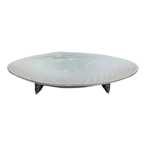 Vintage Michael Aram Large Clam Shell Bowl Platinum Trim Spiral Sea Shell Feet
