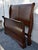 Brown Cherry Wood Sleigh Bed Louis Philippe Style Frame Full Size For Sale - Image 8 of 16