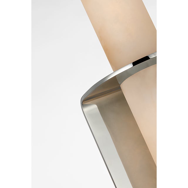 Kelly Wearstler for Visual Comfort Signature Fosse 18" Invertable Offset Oval Sconce in Polished Nickel with Alabaster For Sale - Image 11 of 12