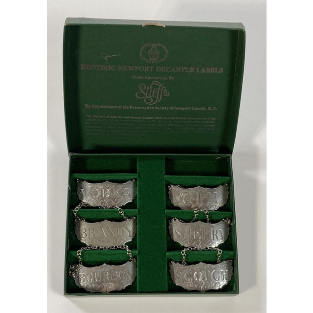 Steiff Pewter Liquor Decanter Tags, S/6 Chairish