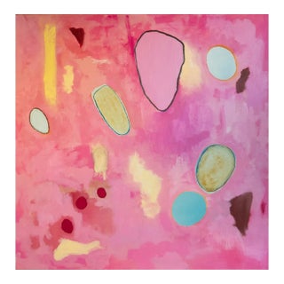 Play #10 Pink Abstract Oil Painting For Sale