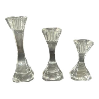 Villeroy & Boch Vintage "Cocktail Club" Trio Crystal Candle Stick Holders- Set of 3 For Sale