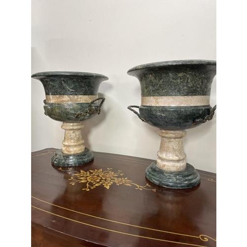 Neoclassical Marble Urns, Set of 2 For Sale - Image 4 of 6