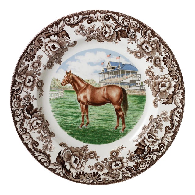 Spode Woodland Horses Dinner Plate 10.5", Thoroughbred For Sale