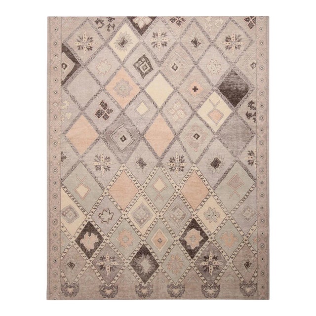 Rug & Kilim’s Oversized Desert Rug in Pink and Blue, 12x18 For Sale
