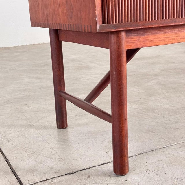 Danish Modern Tambour Credenza attributed to Peter Hvidt & Orla Mølgaard-Nielsen, 1960s For Sale - Image 6 of 18