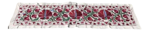 Art Deco Suzani Handmade Red and Pink Crochet Table Runner