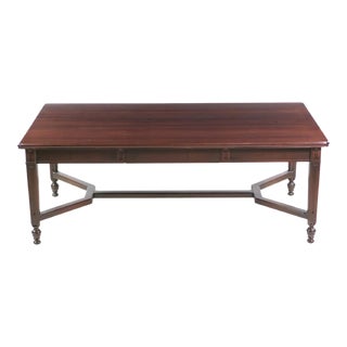 Antique 7 Ft Federal Mahogany Spun Feet Dining Table For Sale