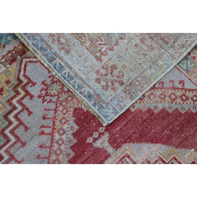 Red 1960s Bohemian Style Hand Knotted Red Oushak Rug For Sale - Image 8 of 9